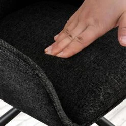 CLP Set Van 2 Eetkamerstoel Tipton Zwart Frame - Stof - Zwart -VIDAXL Winkel 4fd67298032b444ea5547b3747234024