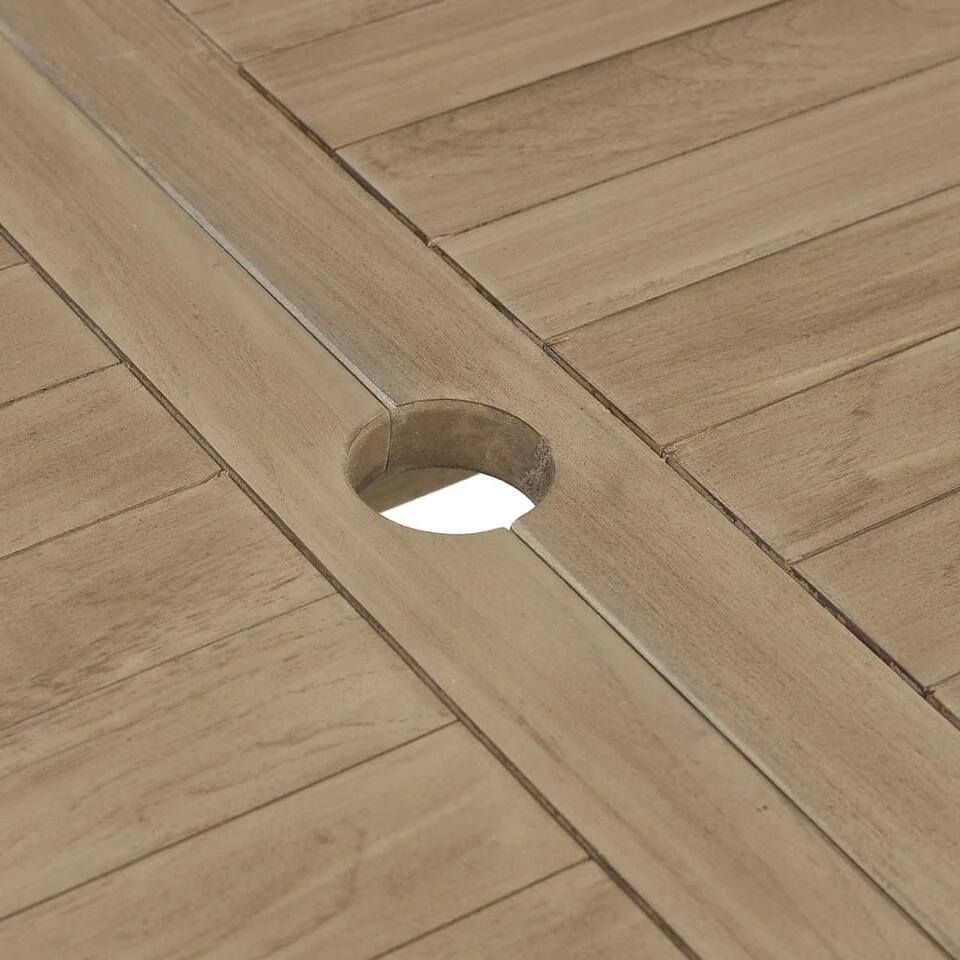 VidaXL - Tuintafel Inklapbaar - Grijs - Massief Teakhout - 120x70x75 Cm 6 VidaXL - Tuintafel Inklapbaar - Grijs - Massief Teakhout - 120x70x75 Cm - Afbeelding 6