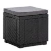 Keter Allibert Hocker/voetenbankje Cube Incl. Kussen - Grijs - 39x42x42 Cm -VIDAXL Winkel 50100445