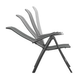 Terrasstoel Cannes 7-standen - Mat Grijs -VIDAXL Winkel 50105025 0815