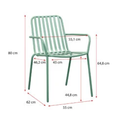 Stapelstoel Vence - Metaal Lichtgroen - 82x55x62 Cm -VIDAXL Winkel 50105164 9096