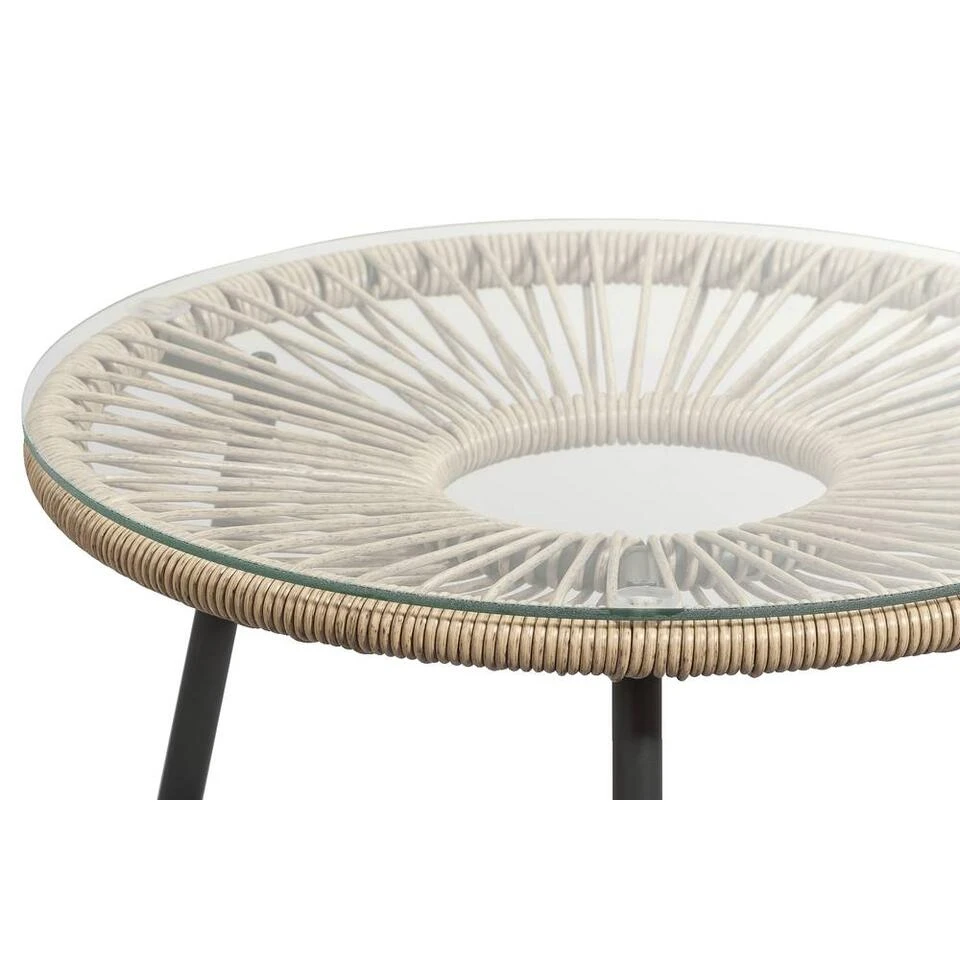 Bijzettafel Formentera - Naturel/antraciet - 50xØ50 Cm 2 Bijzettafel Formentera - Naturel/antraciet - 50xØ50 Cm - Afbeelding 2