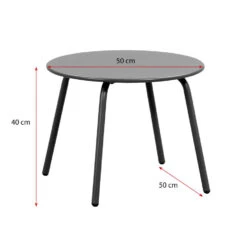 Bijzettafel Montreal - Antraciet/metaal - Ø50 Cm -VIDAXL Winkel 50155212 9096