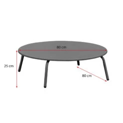 Bijzettafel Montreal - Antraciet/metaal - Ø80 Cm -VIDAXL Winkel 50155217 9096