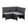 Keter Hoekelement Emma 3-zits Incl. Kussens - Antraciet -VIDAXL Winkel 50201003