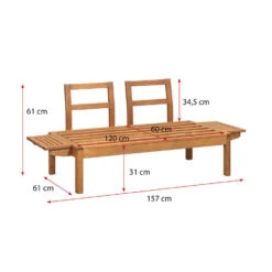 Tuinbank Orleàns - Naturel - 66x157x66 Cm -VIDAXL Winkel 50203060 9096
