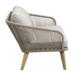 Loungebank Nant - Wicker/acacia Taupe - 87x170x67 Cm - Incl. Kussens -VIDAXL Winkel 50203110 8000