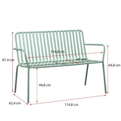 Tuinbank Vence - Metaal Lichtgroen - 81x114x62 Cm -VIDAXL Winkel 50205024 9096