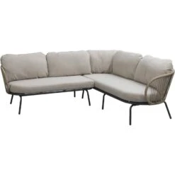 Loungehoekbank Fermo - Antraciet - 75x215x81 Cm