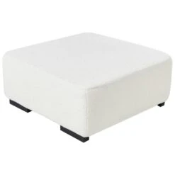 LUNGO - Ottomaan - Wit - Bouclé -VIDAXL Winkel 5124098b5a114ce9a8455b845df36bc7