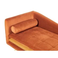GONESSE - Chaise Longue - Oranje - Fluweel -VIDAXL Winkel 523299b41a6a4f34a1832aff9371069f