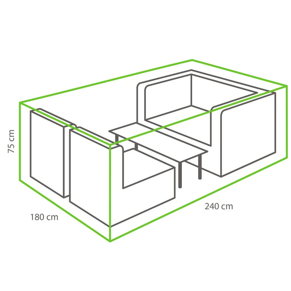 Outdoor Covers - Hoes Voor Loungeset - Grijs - 75x180x240 Cm 2 Outdoor Covers - Hoes Voor Loungeset - Grijs - 75x180x240 Cm - Afbeelding 2