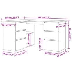 VidaXL - Hoekbureau - Grijs - Bewerkt Hout 17 VidaXL - Hoekbureau - Grijs - Bewerkt Hout -VIDAXL Winkel 52d65301601345a890087687e5919e19