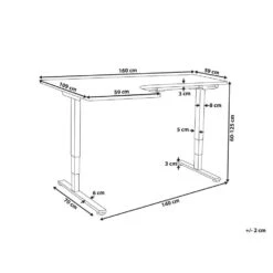 DESTINES - Elektrisch Bureau - Wit - Linkszijdig - Vezelplaat -VIDAXL Winkel 5307f730820149e79162c3eb51613221
