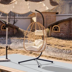 Hangstoel Van Bruin Rotan En Metaal -VIDAXL Winkel 5365920026cb4a32997f00887511844a