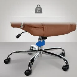 CLP Bureaustoel XXL Xanthos Chroom Frame - Kunstleer - Licht Bruin -VIDAXL Winkel 53b93c3ef8f24661a256069df0917d0e