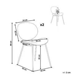 LUANA - Eetkamerstoel Set Van 2 - Zwart - Bouclé -VIDAXL Winkel 53c2fe44c18b444194ccdb4c97a2e799