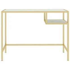 VidaXL Computerbureau 100x36x74 Cm Glas Wit En Goudkleurig 6 VidaXL Computerbureau 100x36x74 Cm Glas Wit En Goudkleurig -VIDAXL Winkel 53f7754368834c5395860a2bc7ca8640