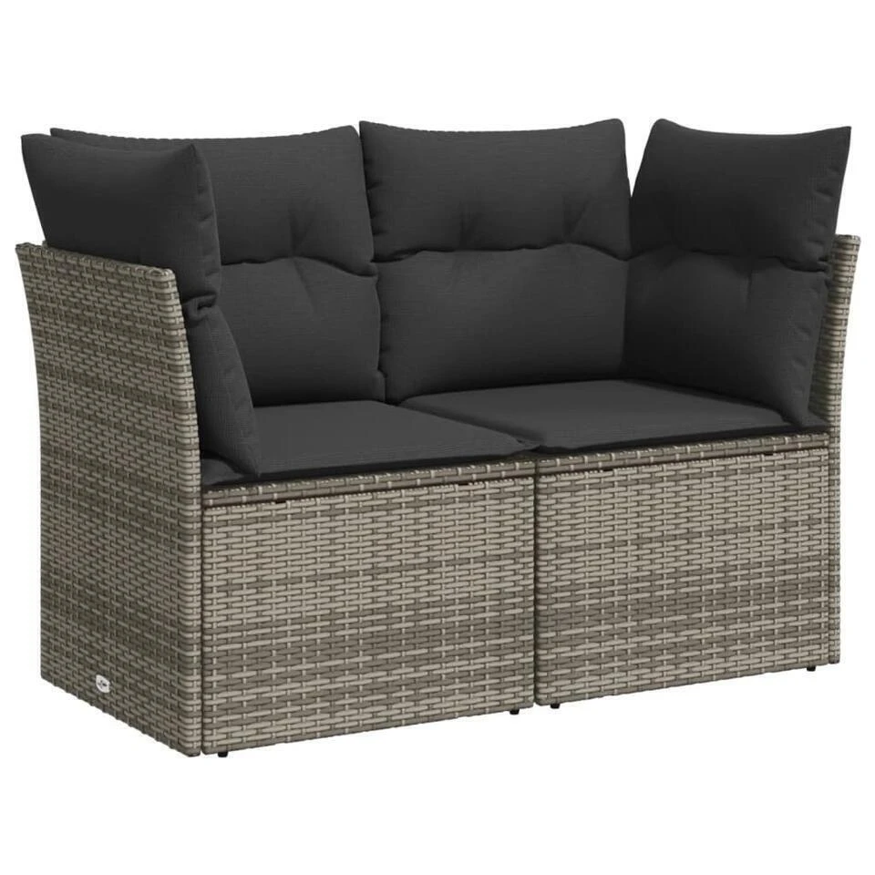 VidaXL 6-delige Loungeset Voor 5 Met Kussens En Verstelbaar Salontafel - Gris 3 VidaXL 6-delige Loungeset Voor 5 Met Kussens En Verstelbaar Salontafel - Gris - Afbeelding 3