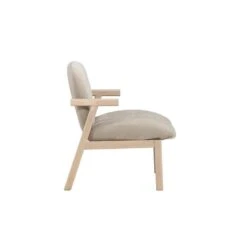 Svea - Nakamura Fauteuil - Rubberhout En Stof - Beige -VIDAXL Winkel 555e6969f6ab47678ba451d10e412643