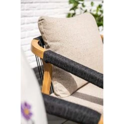 Monti Dining Fauteuil - Light Teaklook - Rope Lava Zwart - Gobi Sand -VIDAXL Winkel 5604bd77dcaa4a55b1517ff7fbc2f772