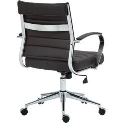 CLP Bureaustoel Oakland Chroom Frame - Echt Leer - Bruin -VIDAXL Winkel 56149b835069418088751ec02375df81