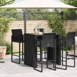 VidaXL - Tuinbartafel - Zwart - Poly Rattan - 105 X 80 X 110 Cm -VIDAXL Winkel 5619dc4301d640248967068e121fc613