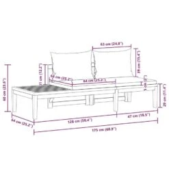 VidaXL - Tuinbank - Grijs - Acaciahout - Met Tafel En Kussens -VIDAXL Winkel 564ccb7afa444f6abcc689360b3fc224