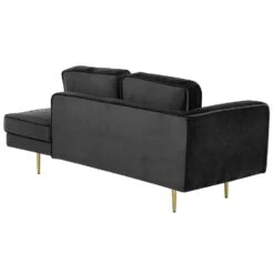 MIRAMAS - Chaise Longue - Zwart - Linkerzijde - Fluweel -VIDAXL Winkel 56a2078c254f44f6b519bf9fd63df9ec