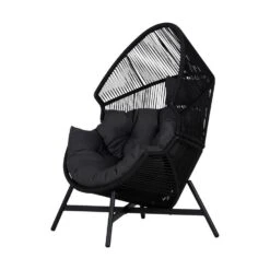 Lisomme Ayla Rattan Tuin Loungestoel Zwart - Met Zitkussens -VIDAXL Winkel 56c4fb4a16644b68a1119eb082da1cab