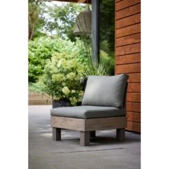 Keter Signature Elements Tuinstoel - Met Groene Kussens - Cappuccino/Ashwood -VIDAXL Winkel 576000f6c614498f8d0963cca4864f44