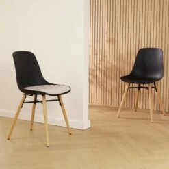 Nolon Nena-Pip Eetkamerstoel Zwart - Kunststof - Houten Poten -VIDAXL Winkel 57756ab67aff45ad9a635c925d77f755