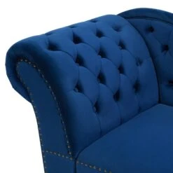 NIMES - Chaise Longue - Blauw - Linkerzijde - Fluweel -VIDAXL Winkel 578fbc43e0a7432f961be42f05eef629