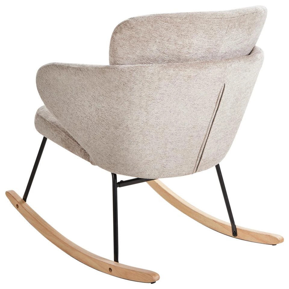 VIKEN - Schommelstoel - Taupe - Polyester 6 VIKEN - Schommelstoel - Taupe - Polyester - Afbeelding 6