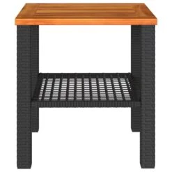 VidaXL - Loungetafel - Weerbestendig - Zwart - Poly Rattan En Hout - 40x40x42 Cm -VIDAXL Winkel 57c7ebcfeec94c3c82e518a40b8055db