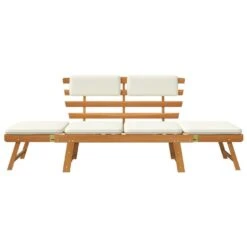 VidaXL - Tuinbank - Crème - Acaciahout - 190 Cm - 2-in-1 - Met Kussen 13 VidaXL - Tuinbank - Crème - Acaciahout - 190 Cm - 2-in-1 - Met Kussen -VIDAXL Winkel 57e349dd74454644bcd6fc1fd5b0e580