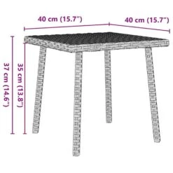 VidaXL - Tuin Salontafel - Grijs - Poly Rattan - 40 X 40 X 37 Cm -VIDAXL Winkel 5856d9c8b1a441738cd61127c51825c1