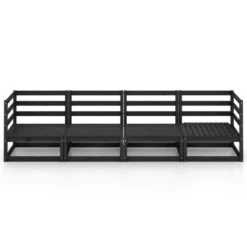 VidaXL Tuinbank 4-zits Massief Grenenhout Zwart -VIDAXL Winkel 58b3315ab8784f498a5f7b98bdb239d0