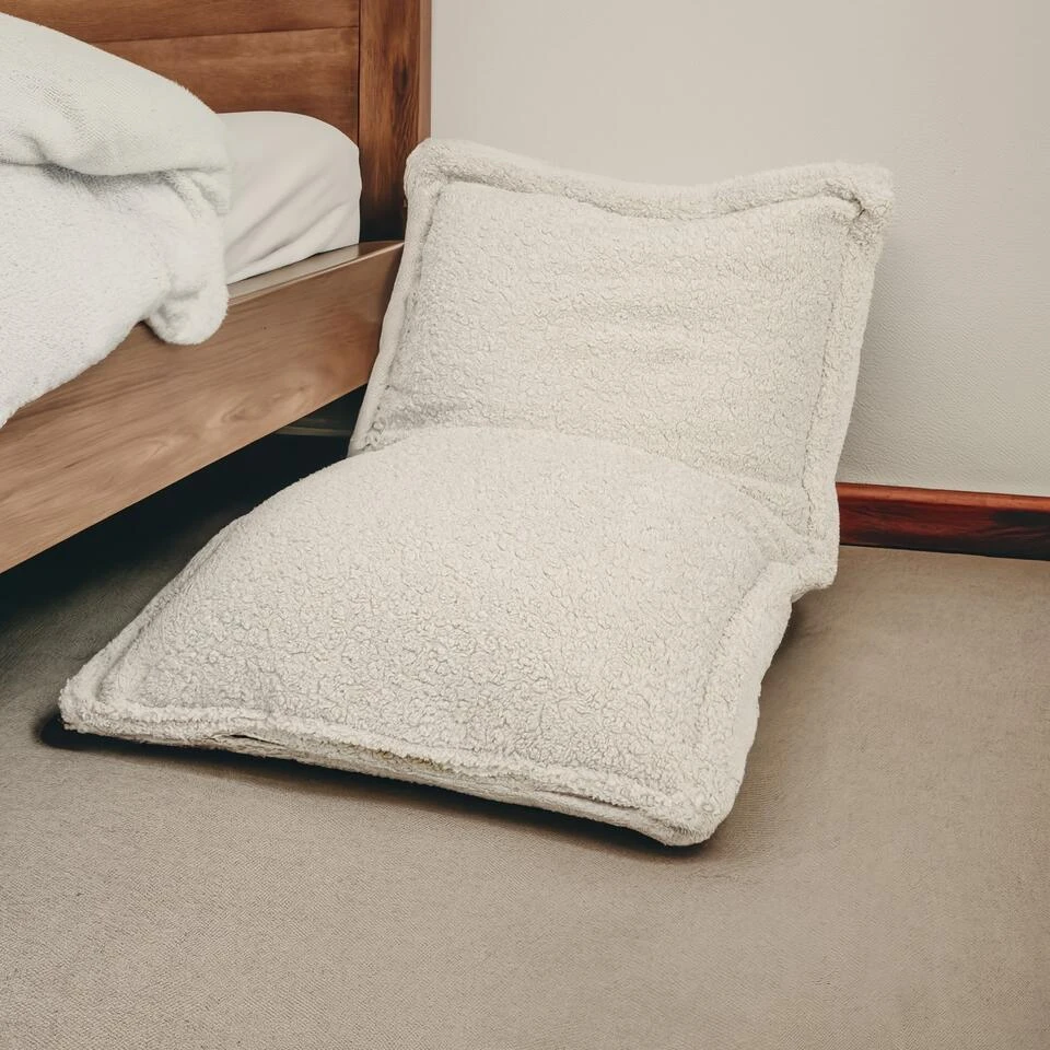 BobbelHome - Sfeervolle Zitzak/zitkussen - Teddy - Beige 2 BobbelHome - Sfeervolle Zitzak/zitkussen - Teddy - Beige - Afbeelding 2