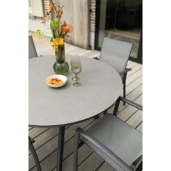 Dublin Ronde Tuintafel Ø120 Cm. - Antraciet -VIDAXL Winkel 59130b7bd2d74b7cadc39b673dbcc03c