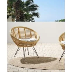 MARATEA - Tuinstoel Set Van 2 - Lichtbeige - Rotan -VIDAXL Winkel 59af08114445466ca6c2154b1636e930