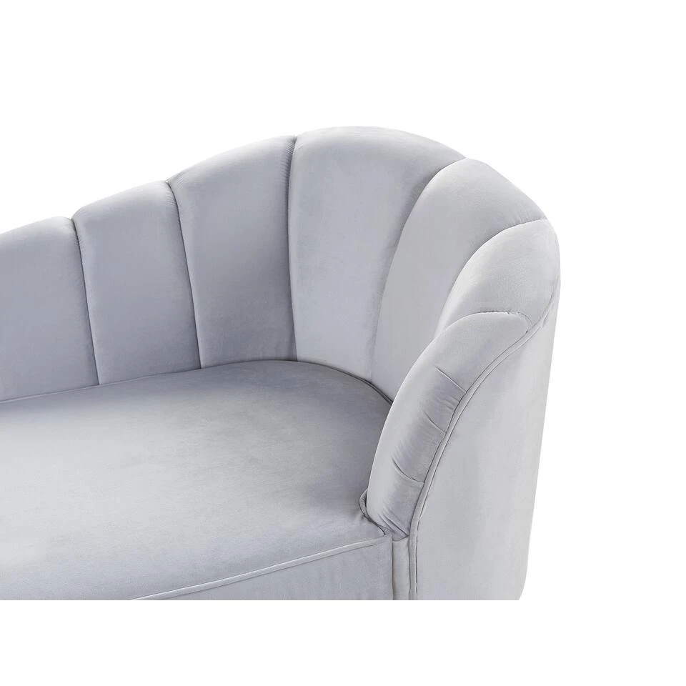 ALLIER - Chaise Longue - Grijs - Rechterzijde - Fluweel 7 ALLIER - Chaise Longue - Grijs - Rechterzijde - Fluweel - Afbeelding 7