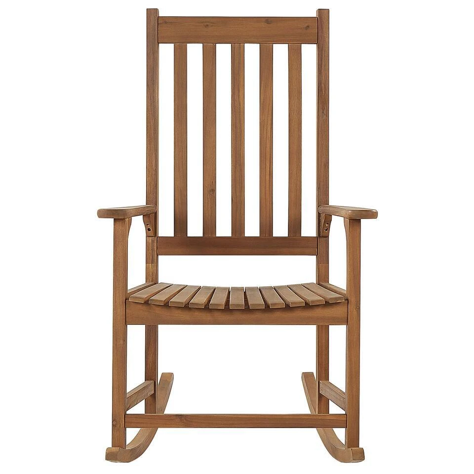 BOJANO - Schommelstoel - Lichte Houtkleur - Acaciahout 5 BOJANO - Schommelstoel - Lichte Houtkleur - Acaciahout - Afbeelding 5