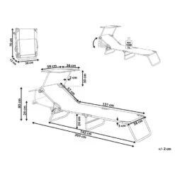 FOLIGNO - Strandstoel - Crème - Polyester -VIDAXL Winkel 5c688d74c1584ead8a6e6d81d93cfa24