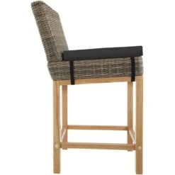 Tectake Wicker Bartafel Lovas Met 4 Stoelen Latina, Natuur -VIDAXL Winkel 5c78cbce875844f78e36c9f534f3ba8b 1