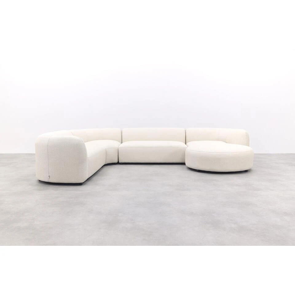 Madeira Ronde U-vorm Hoekbank + Chaise Longue Links - Naturel Sunbrella 5 Madeira Ronde U-vorm Hoekbank + Chaise Longue Links - Naturel Sunbrella - Afbeelding 5