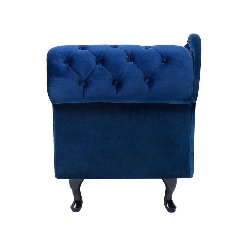 NIMES - Chaise Longue - Blauw - Rechterzijde - Fluweel 7 NIMES - Chaise Longue - Blauw - Rechterzijde - Fluweel - Afbeelding 7