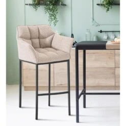 CLP Barkruk Damaso Zwart Frame - Stof - Ivoor -VIDAXL Winkel 5df553d21f144fdfa26774c6dcf1c698