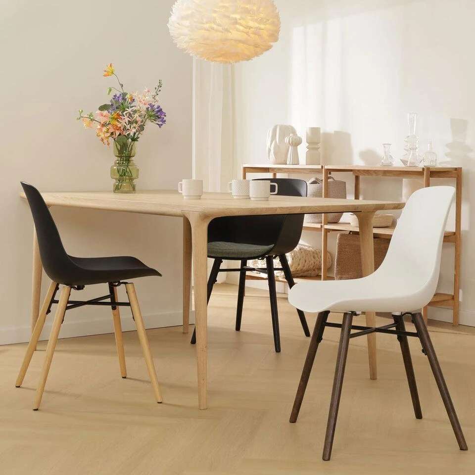 Nolon Nena-Pip Eetkamerstoel Wit - Kunststof - Walnoot Poten 6 Nolon Nena-Pip Eetkamerstoel Wit - Kunststof - Walnoot Poten - Afbeelding 6