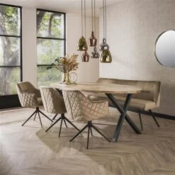 Kalfort Eetkamerbank Ramas Champagne Velours 180x53x84cm -VIDAXL Winkel 5f0684d0016d4a318e6bff6a4bc88912